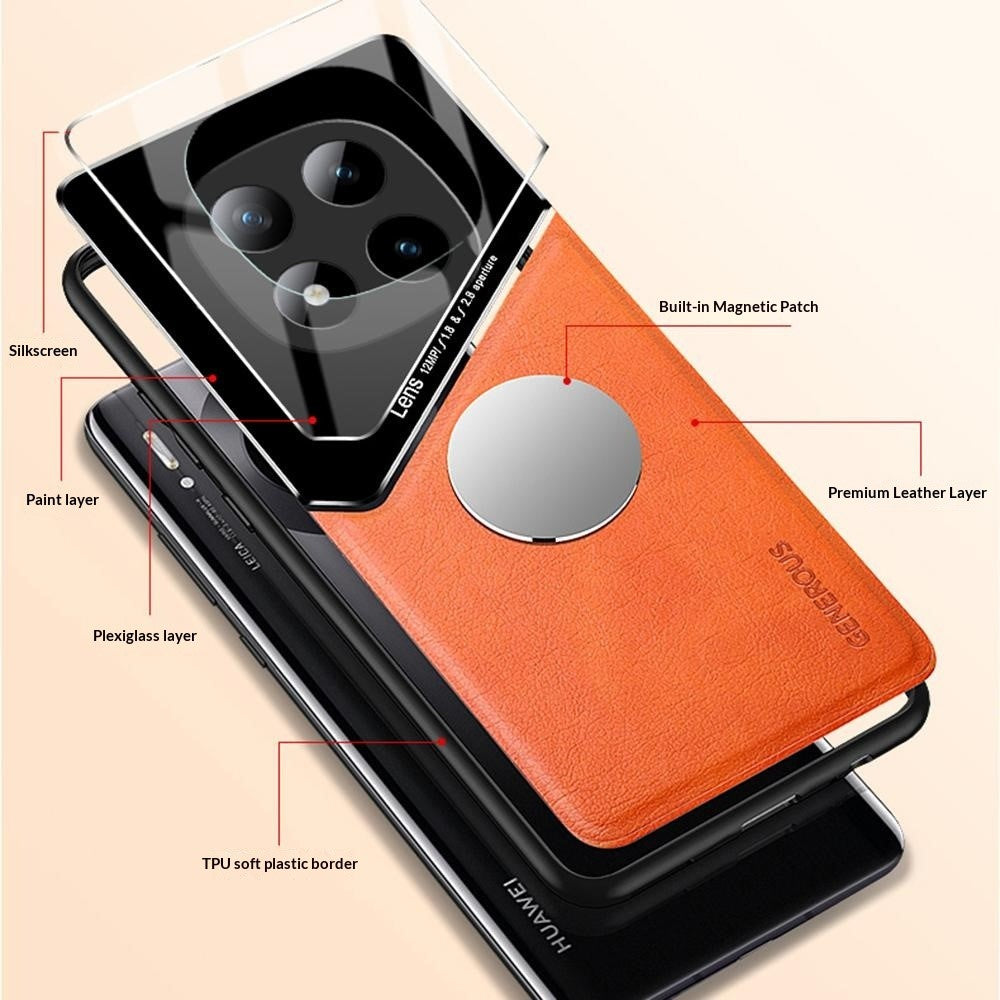 For Xiaomi Redmi Note 15 Pro+ 5G (Global)  /  Poco M8 Pro 5G Case Precise Cutout Leather Coated PC + TPU Phone Back Cover Built-in Metal Sheet