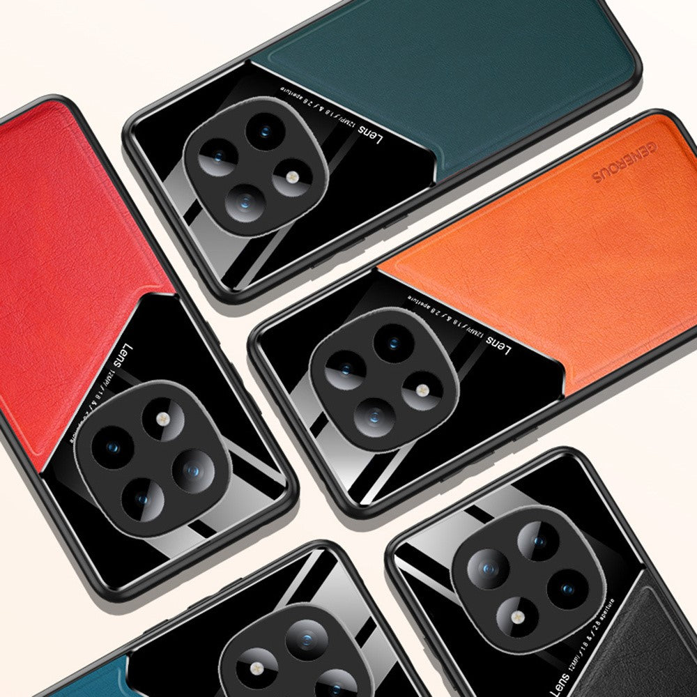 For Xiaomi Redmi Note 15 Pro+ 5G (Global)  /  Poco M8 Pro 5G Case Precise Cutout Leather Coated PC + TPU Phone Back Cover Built-in Metal Sheet