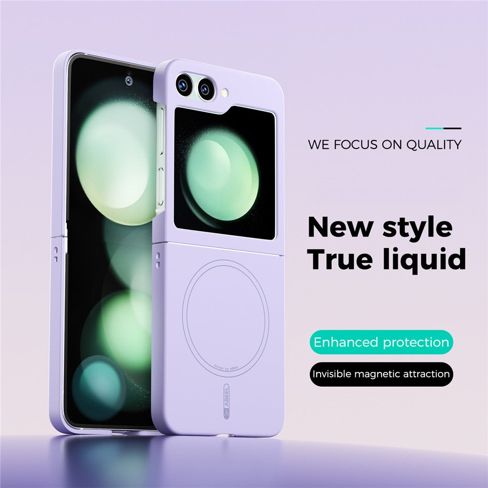 ABEEL For Samsung Galaxy Z Flip5 5G Magnetic Case Skin Touch Liquid Silicone Phone Back Cover