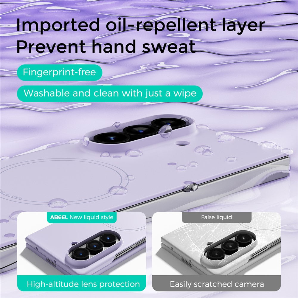 ABEEL For Samsung Galaxy Z Fold7 5G Magnetic Case Skin Touch Liquid Silicone Phone Back Cover