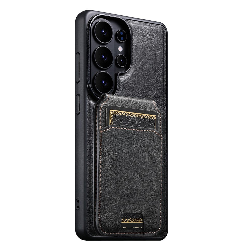 SUTENI G3 For Samsung Galaxy S26 Ultra Magnetic Case Waxy Texture Rotating Kickstand Leather Phone Back Cover