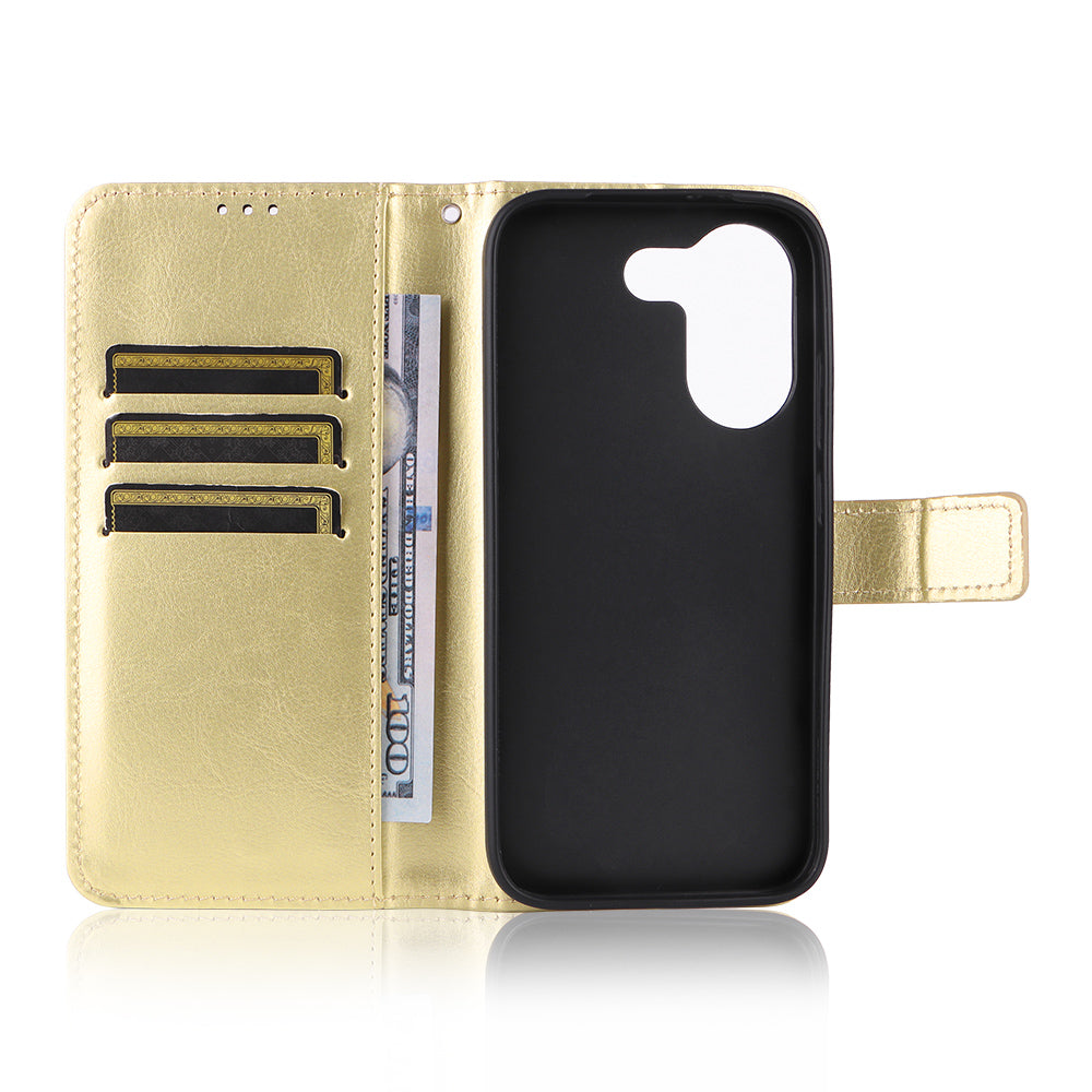 For Xiaomi Redmi Turbo 5 5G / Xiaomi Poco X8 Pro 5G PU Leather Case with Strap Crazy Horse Texture Phone Wallet Cover