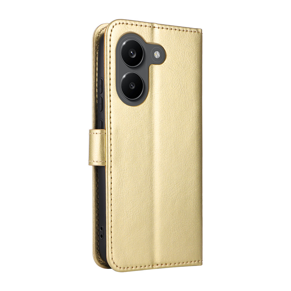 For Xiaomi Redmi Turbo 5 5G / Xiaomi Poco X8 Pro 5G PU Leather Case with Strap Crazy Horse Texture Phone Wallet Cover