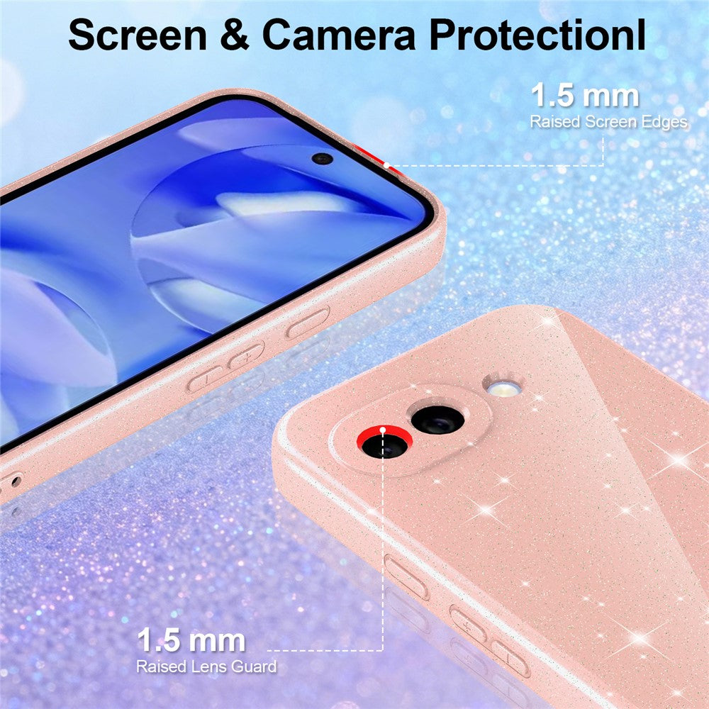 For Google Pixel 10a Magnetic Case Glitter TPU Shockproof Phone Cover with Lanyard