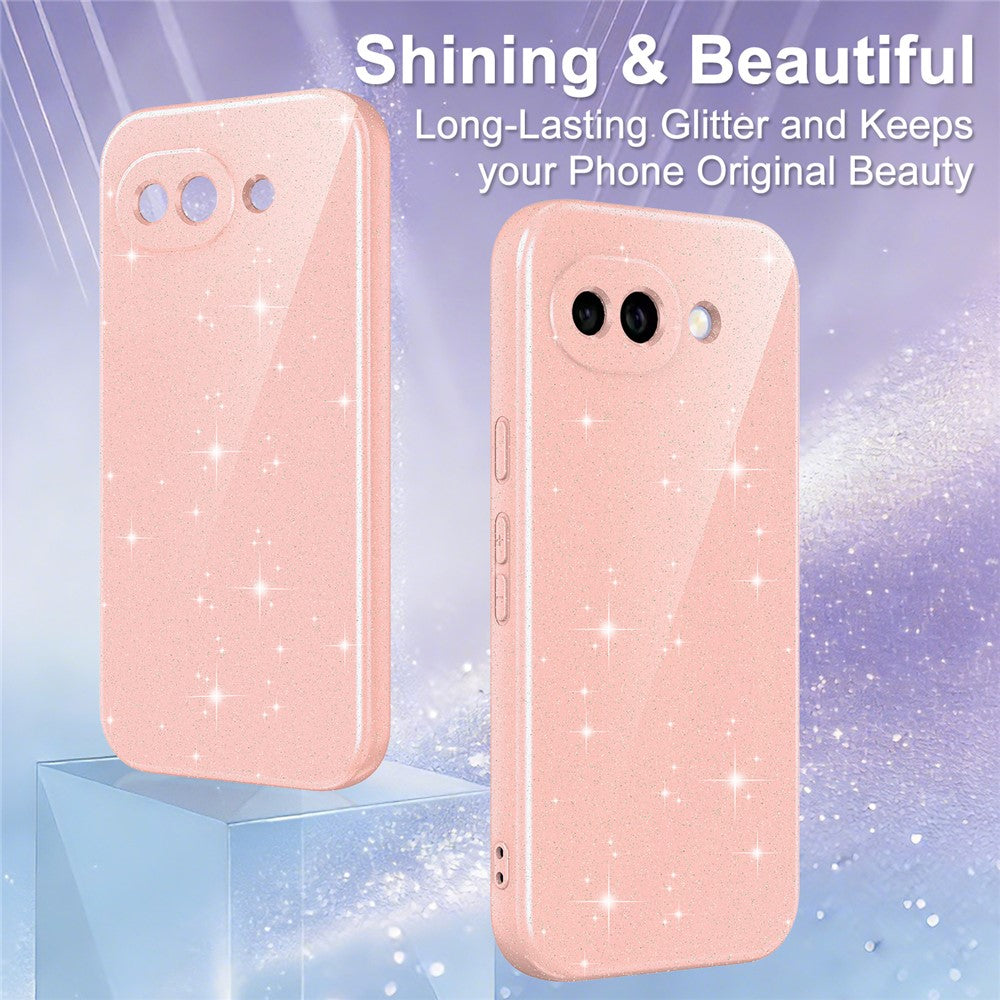 For Google Pixel 10a Magnetic Case Glitter TPU Shockproof Phone Cover with Lanyard