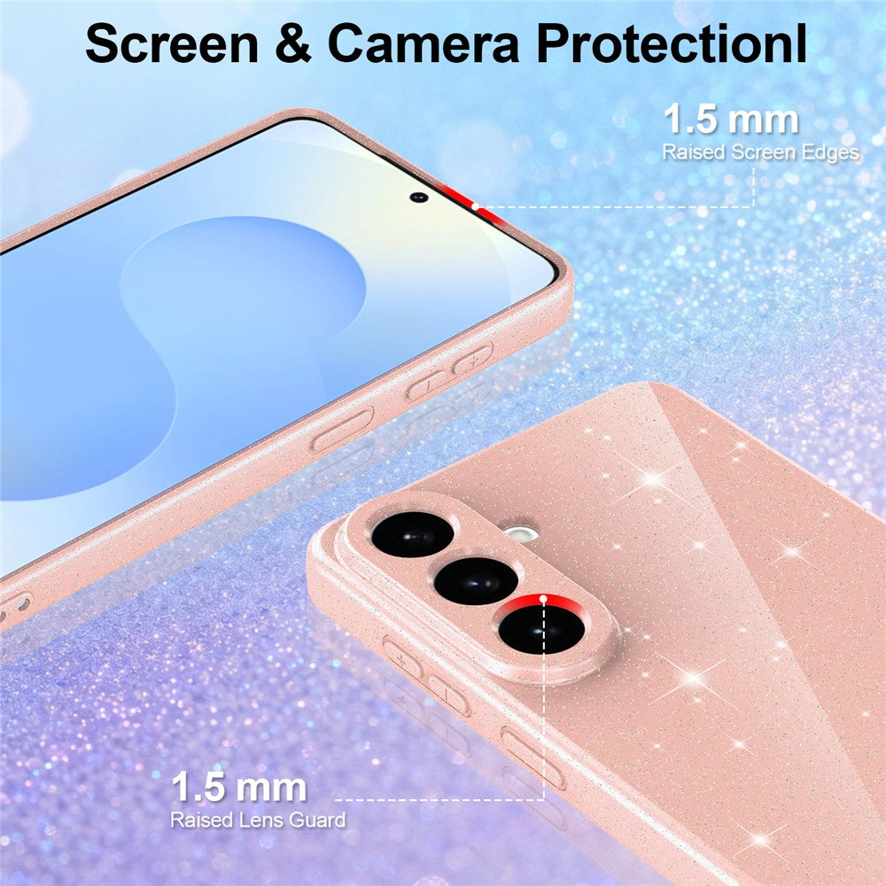 For Samsung Galaxy S26+ Magnetic Case Glitter TPU Shockproof Phone Cover with Lanyard