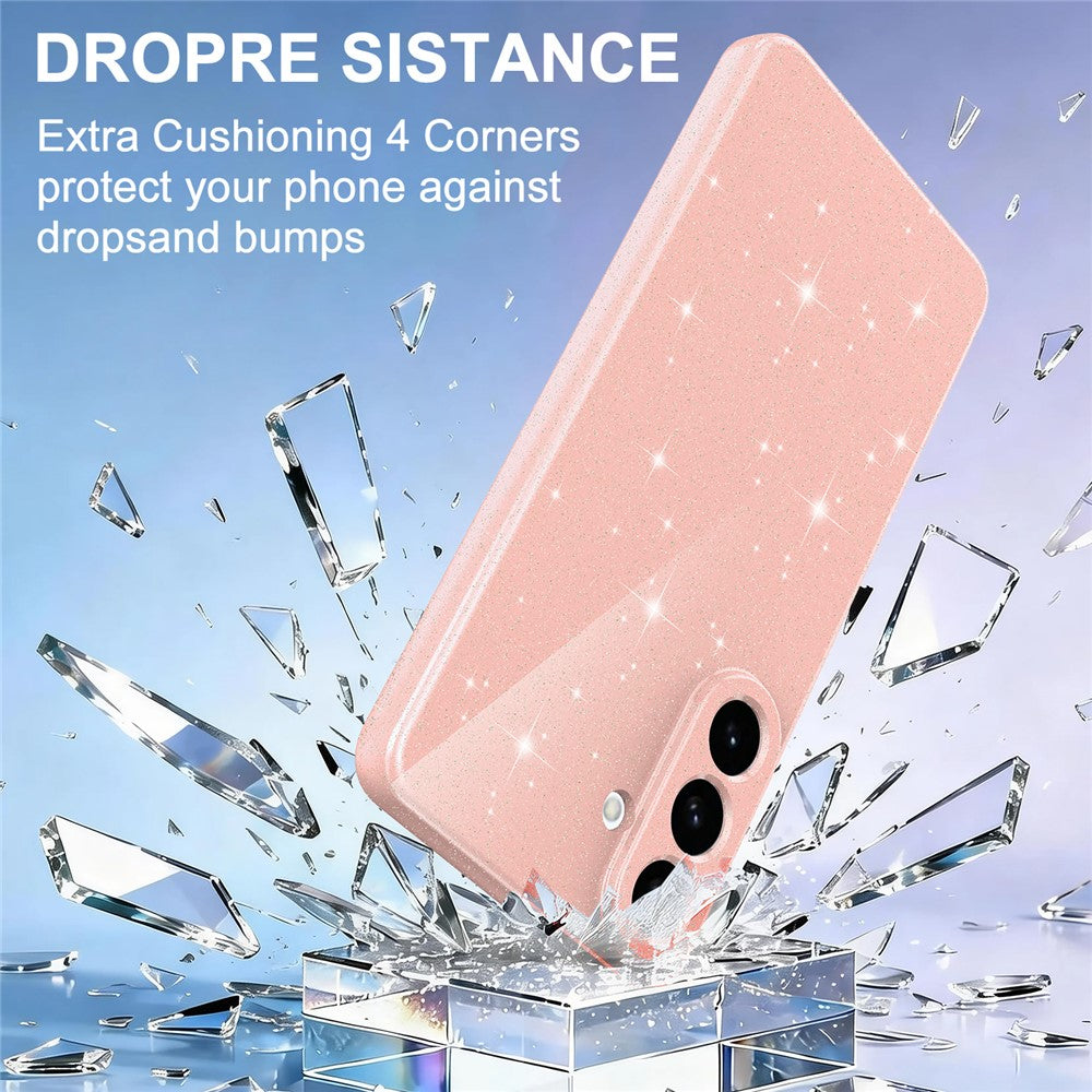 For Samsung Galaxy S26+ Magnetic Case Glitter TPU Shockproof Phone Cover with Lanyard