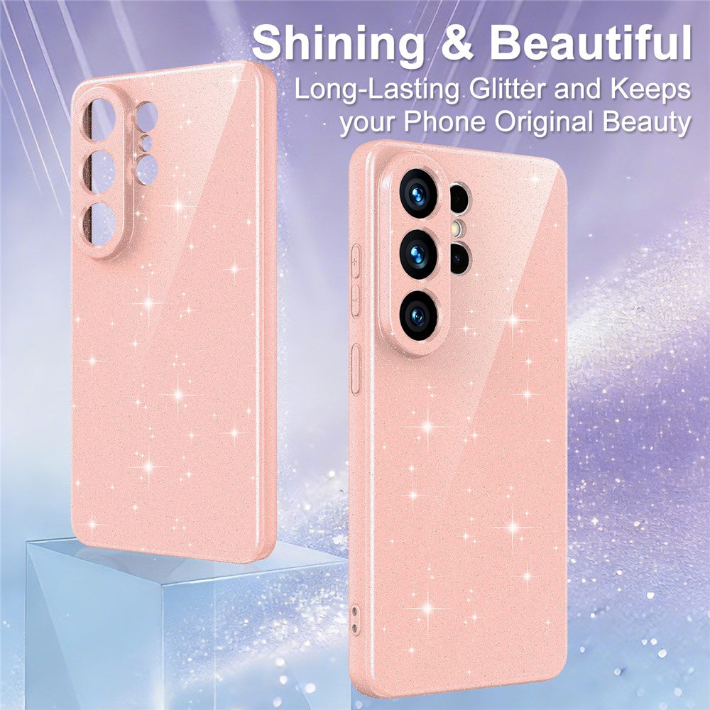 For Samsung Galaxy S26 Ultra Magnetic Case Glitter TPU Shockproof Phone Cover with Lanyard