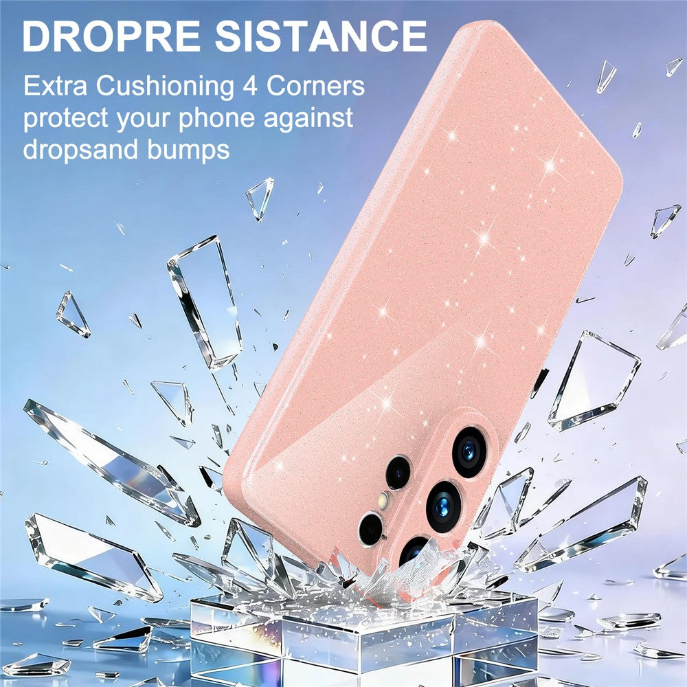 For Samsung Galaxy S26 Ultra Magnetic Case Glitter TPU Shockproof Phone Cover with Lanyard