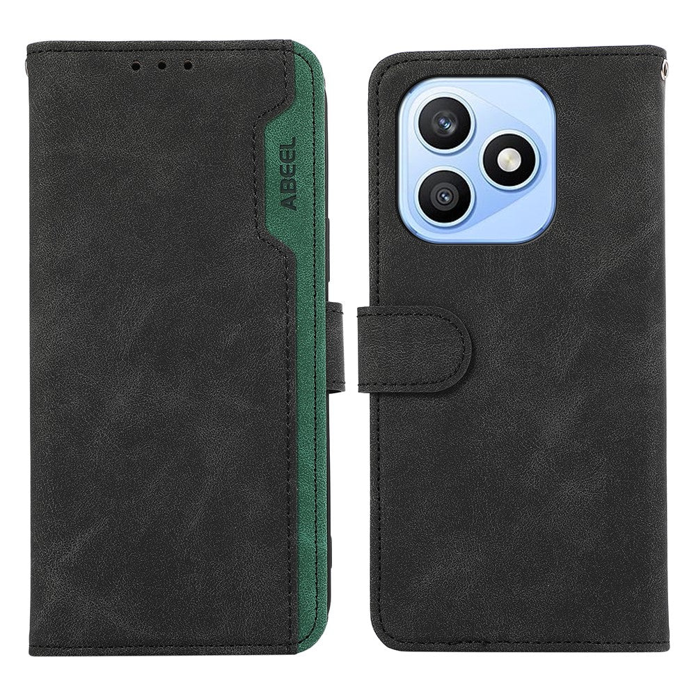 ABEEL For Honor X8d 4G Case Color Splicing Leather Flip Phone Cover RFID Blocking