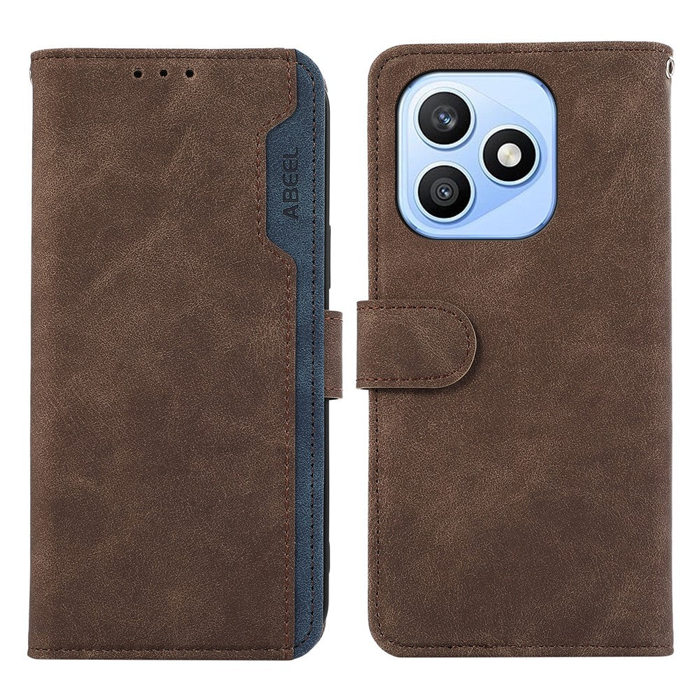 ABEEL For Honor X8d 4G Case Color Splicing Leather Flip Phone Cover RFID Blocking