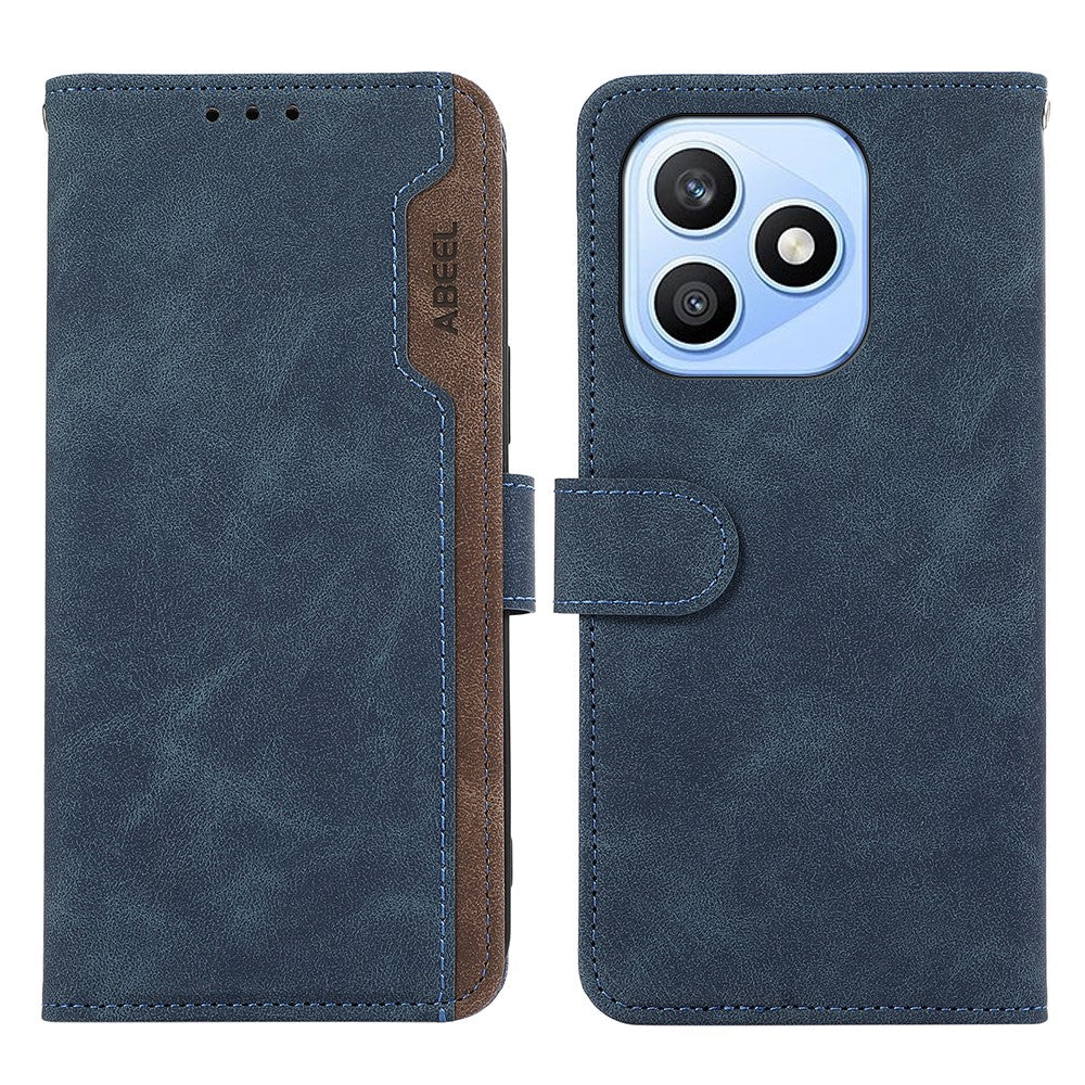 ABEEL For Honor X8d 4G Case Color Splicing Leather Flip Phone Cover RFID Blocking