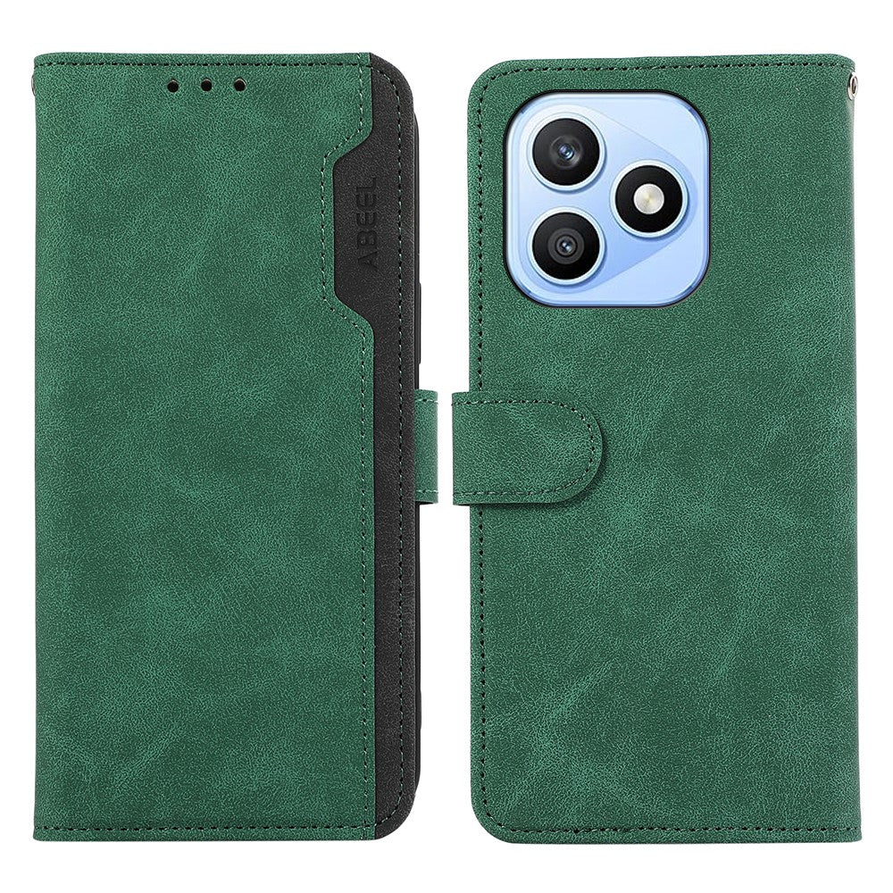 ABEEL For Honor X8d 4G Case Color Splicing Leather Flip Phone Cover RFID Blocking