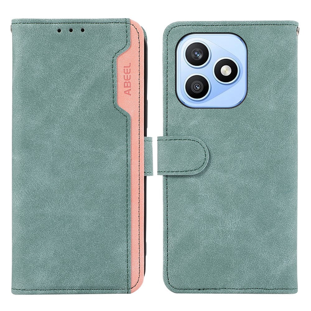 ABEEL For Honor X8d 4G Case Color Splicing Leather Flip Phone Cover RFID Blocking