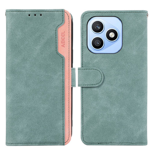 Honor X8d 4G Handyhülle – ABEEL Gehäusefarbe Splicing Leder Flip RFID-Blockierung