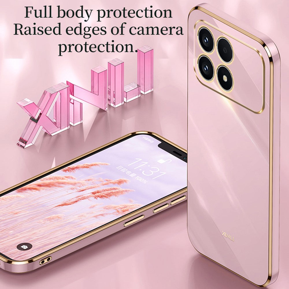 XINLI Phone Case For Xiaomi Poco F8 Pro 5G / Redmi K90 5G  Electroplating TPU Sweatproof Protection Phone Cover