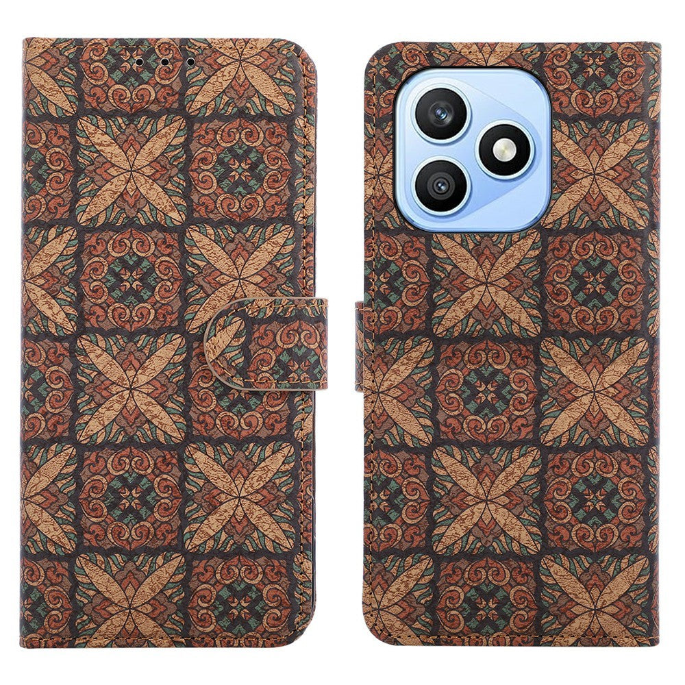 Honor X8d 4G Wallet-Handyhülle – Leder-Geldbörsenhülle im Bohème-Stil, aus TPU-PU, mit Ständer