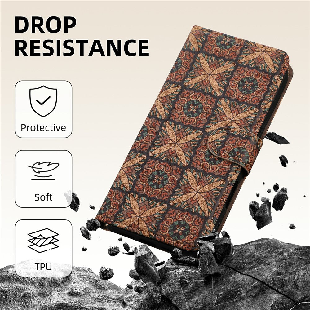 Honor X8d 4G Wallet-Handyhülle – Leder-Geldbörsenhülle im Bohème-Stil, aus TPU-PU, mit Ständer