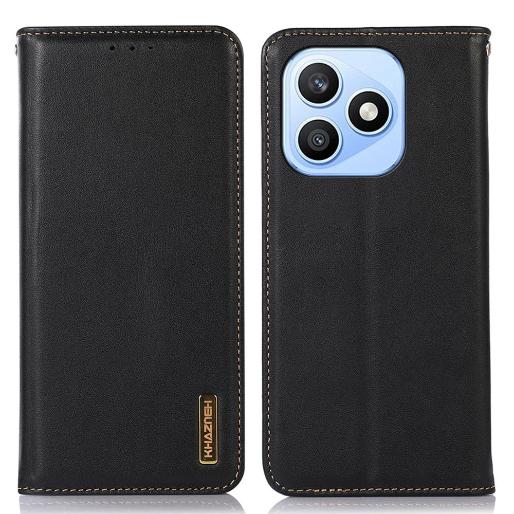 KHAZNEH For Honor X8d 4G Case Wallet Genuine Cow Leather Phone Cover Nappa Texture
