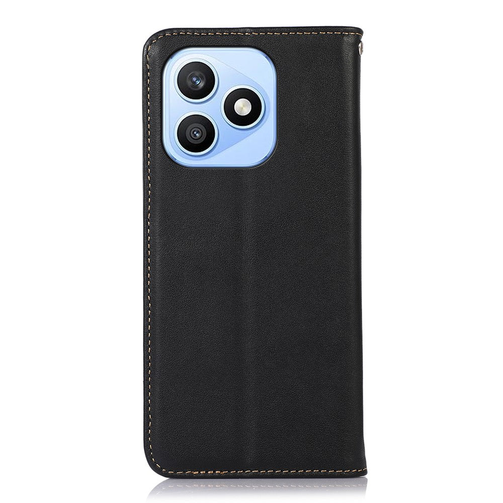 KHAZNEH For Honor X8d 4G Case Wallet Genuine Cow Leather Phone Cover Nappa Texture