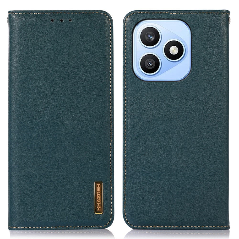 KHAZNEH For Honor X8d 4G Case Wallet Genuine Cow Leather Phone Cover Nappa Texture