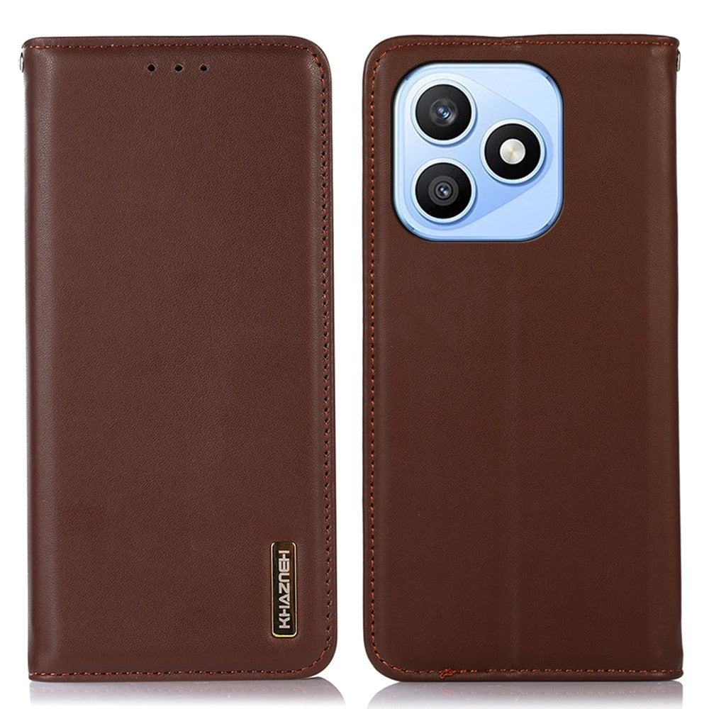 KHAZNEH For Honor X8d 4G Case Wallet Genuine Cow Leather Phone Cover Nappa Texture