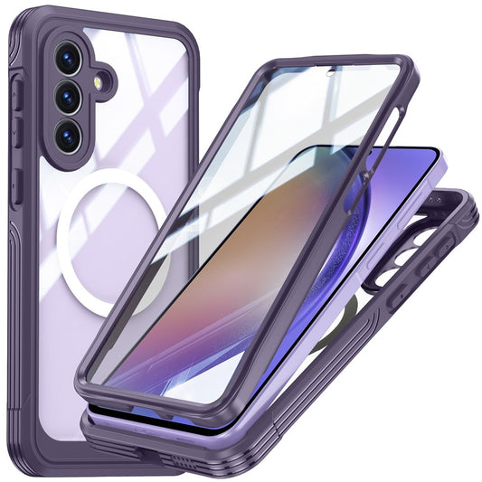 Galaxy A57 5G Handyhülle – Magnetisches Gehäuse aus PC + TPU- mit Displayschutzfolie aus gehärtetem Glas