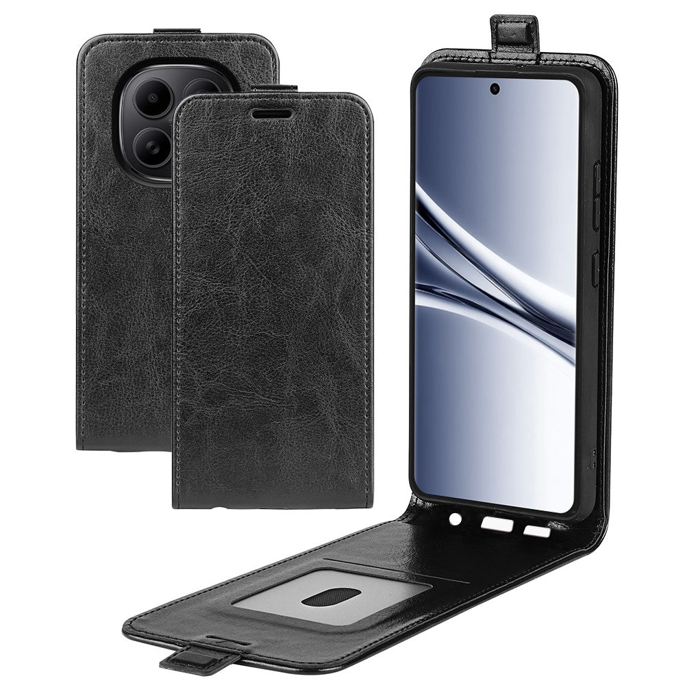 For Xiaomi Redmi Note 15 4G (Global) Case Crazy Horse Texture TPU + PU Leather Vertical Flip Phone Cover With Card Holder