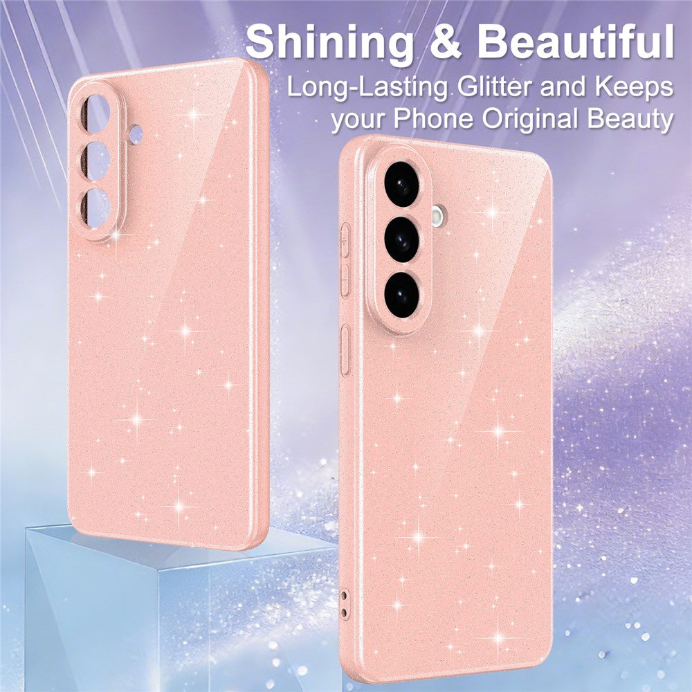 For Samsung Galaxy S26 Magnetic Case Glitter TPU Shockproof Phone Cover with Lanyard