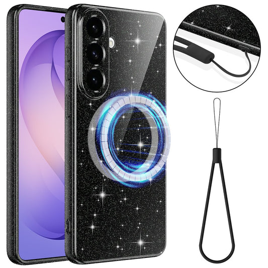 Galaxy A57 5G Handyhülle – Magnetische aus glitzerndem, stoßfestem TPU mit Trageband