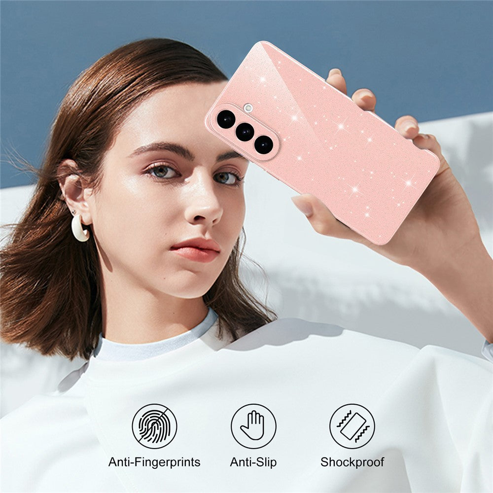 For Samsung Galaxy A57 5G Magnetic Case Glitter TPU Shockproof Phone Cover with Lanyard