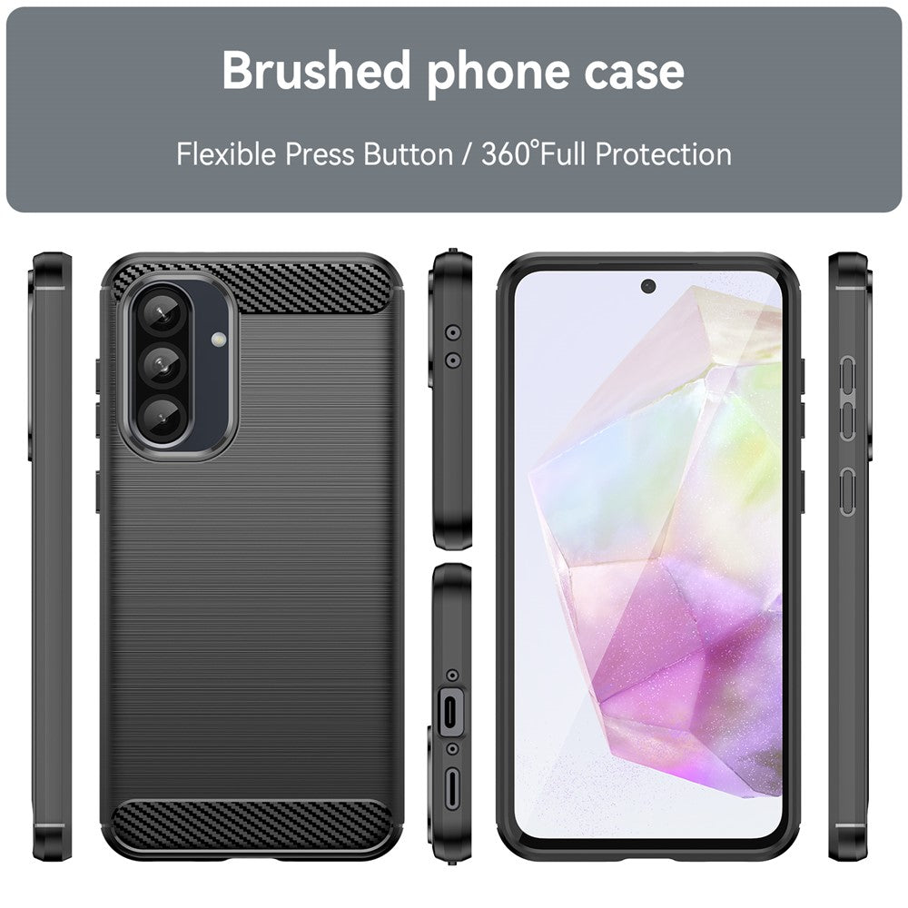 For Samsung Galaxy A37 5G TPU Case Carbon Fiber Texture Brushed Protective Phone Cover
