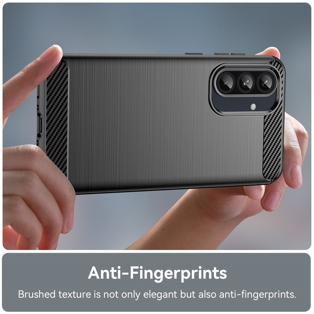 For Samsung Galaxy A37 5G TPU Case Carbon Fiber Texture Brushed Protective Phone Cover