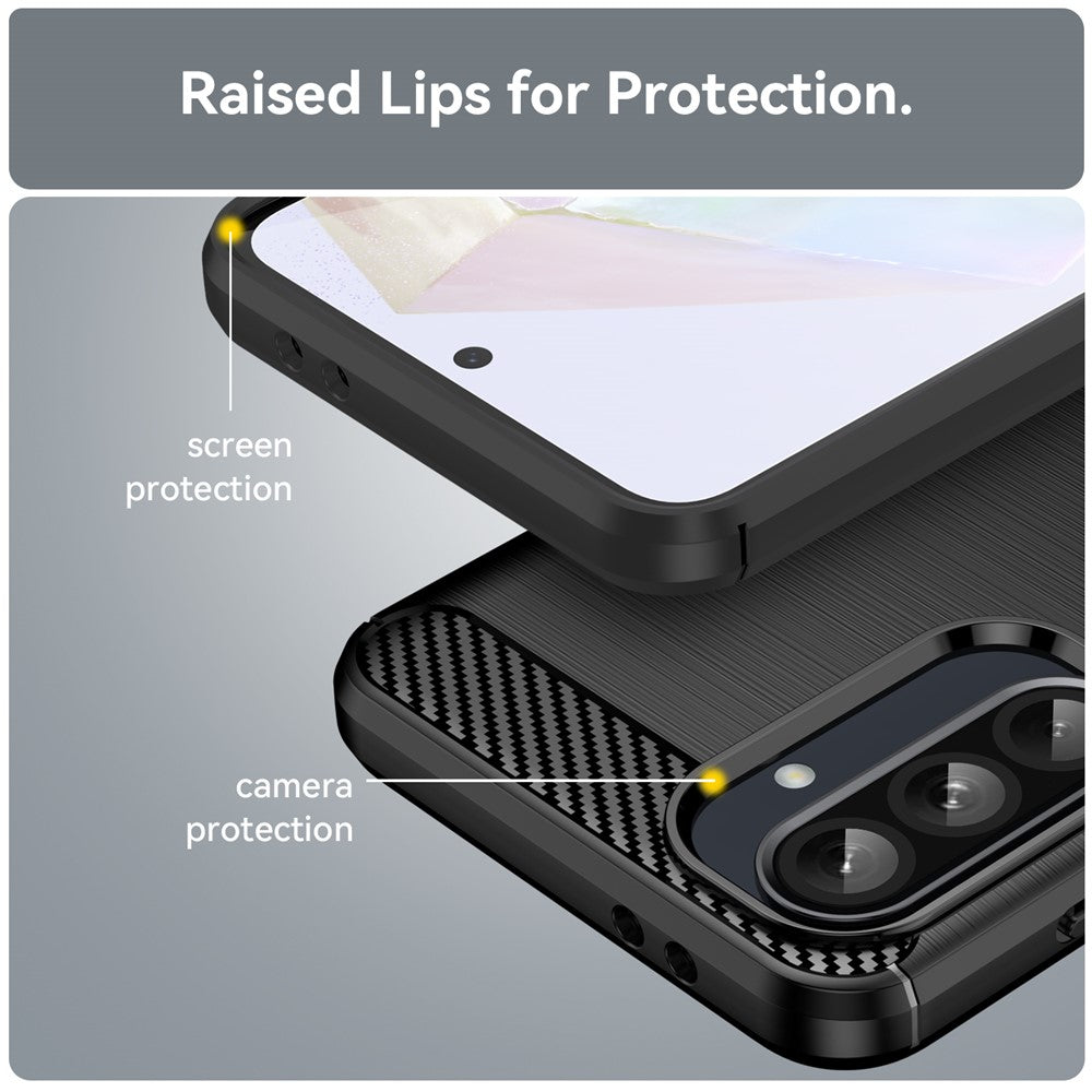 For Samsung Galaxy A37 5G TPU Case Carbon Fiber Texture Brushed Protective Phone Cover