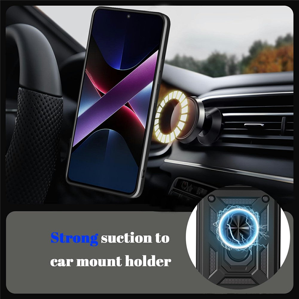 For Honor Magic8 Pro 5G Case with Slide Camera Lid PC + TPU Kickstand Phone Cover