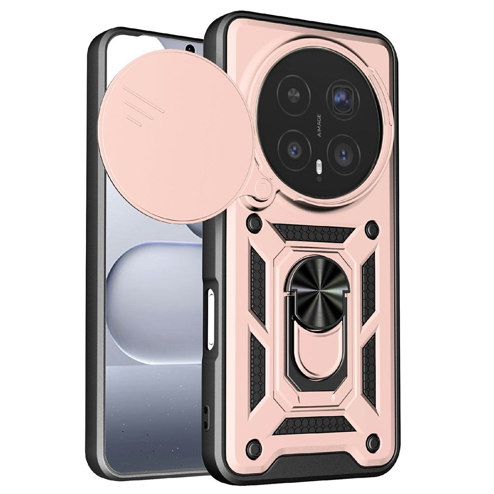 For Honor Magic8 Pro 5G Case with Slide Camera Lid PC + TPU Kickstand Phone Cover