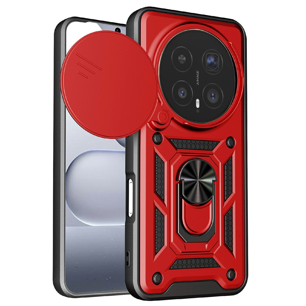 For Honor Magic8 Pro 5G Case with Slide Camera Lid PC + TPU Kickstand Phone Cover