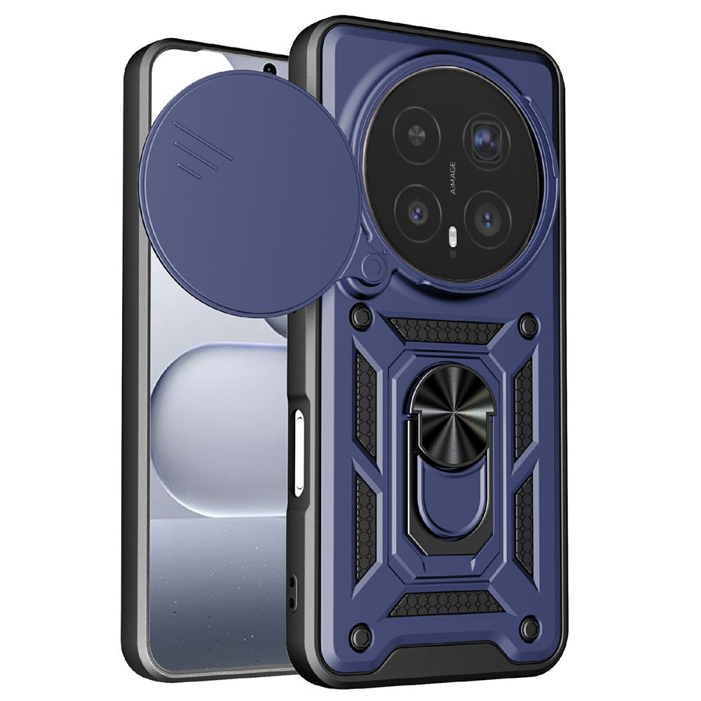 For Honor Magic8 Pro 5G Case with Slide Camera Lid PC + TPU Kickstand Phone Cover