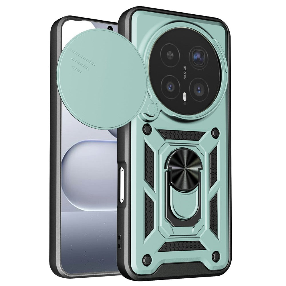 For Honor Magic8 Pro 5G Case with Slide Camera Lid PC + TPU Kickstand Phone Cover