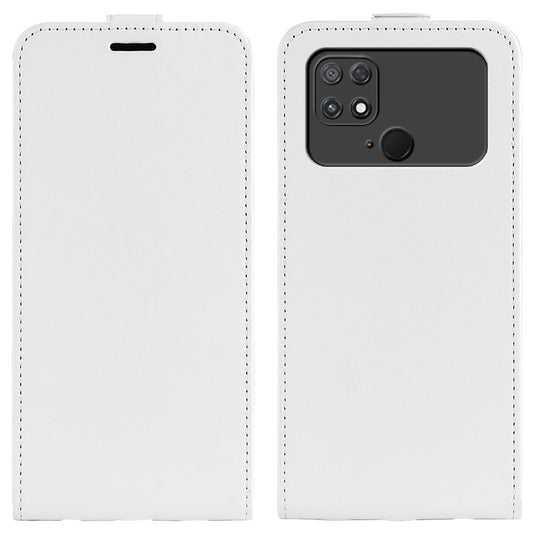 Xiaomi Poco C40 Handyhülle – 4G Vertical Flip Phone Fallschutz Crazy Horse Textur Kartenhalter Leder