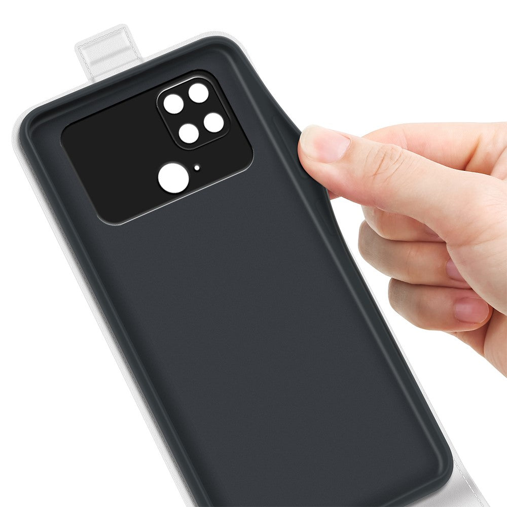 For Xiaomi Poco C40 4G Vertical Flip Phone Anti-drop Case Crazy Horse Texture Card Holder Leather Protective Cover