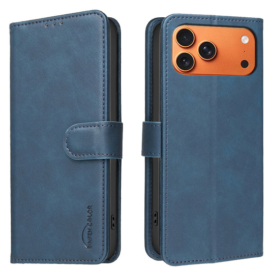 BINFEN COLOR For iPhone 18 Pro / 17 Pro  BF37 Case RFID Blocking Wallet Stand Leather Phone Cover