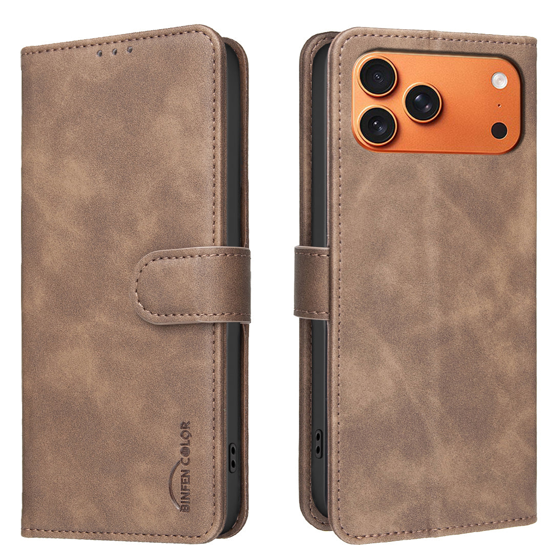 BINFEN COLOR For iPhone 18 Pro / 17 Pro  BF37 Case RFID Blocking Wallet Stand Leather Phone Cover
