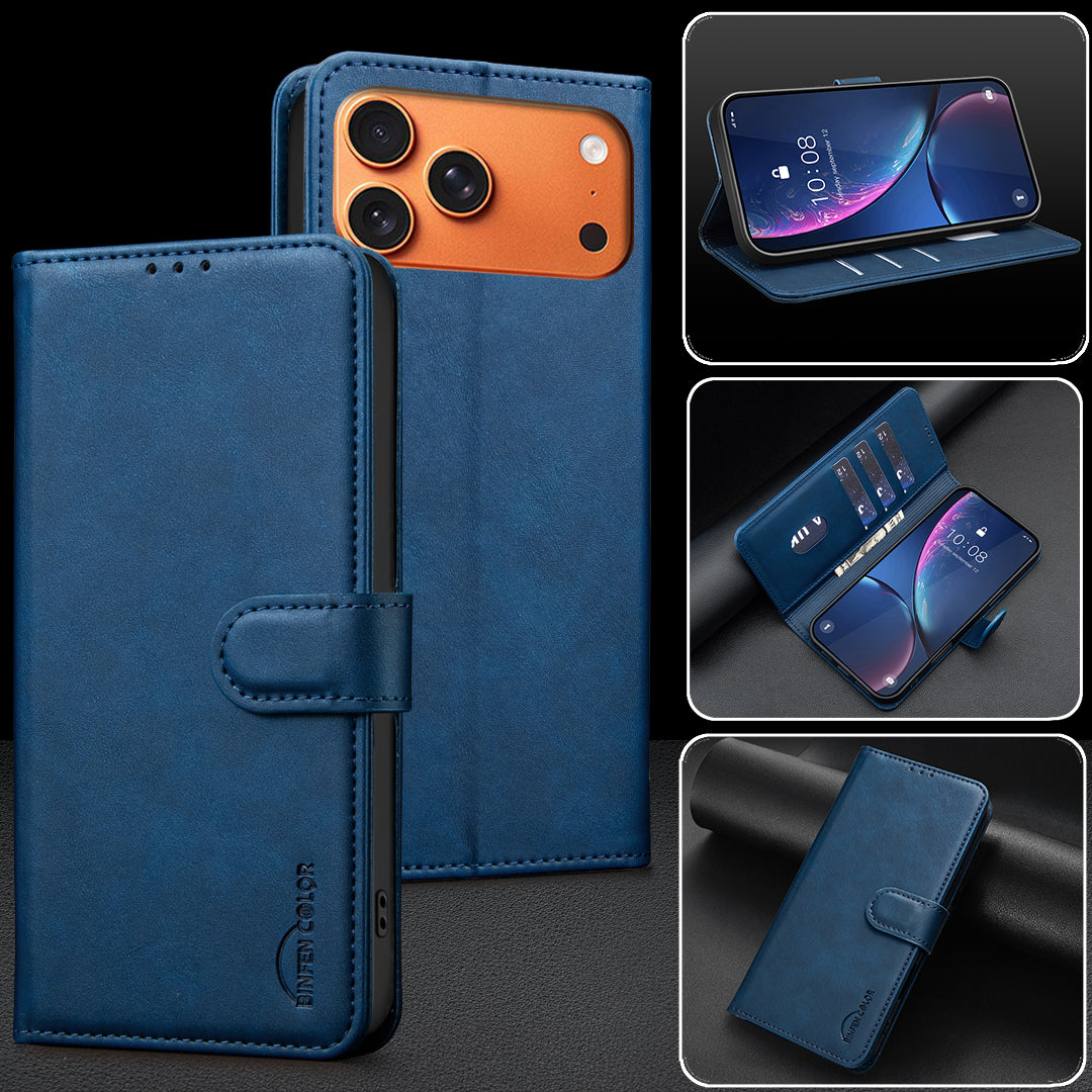 BINFEN COLOR For iPhone 18 Pro Max / 17 Pro Max  BF37 Case RFID Blocking Wallet Stand Leather Phone Cover