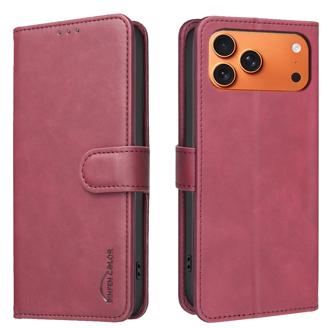 BINFEN COLOR For iPhone 18 Pro Max / 17 Pro Max  BF37 Case RFID Blocking Wallet Stand Leather Phone Cover