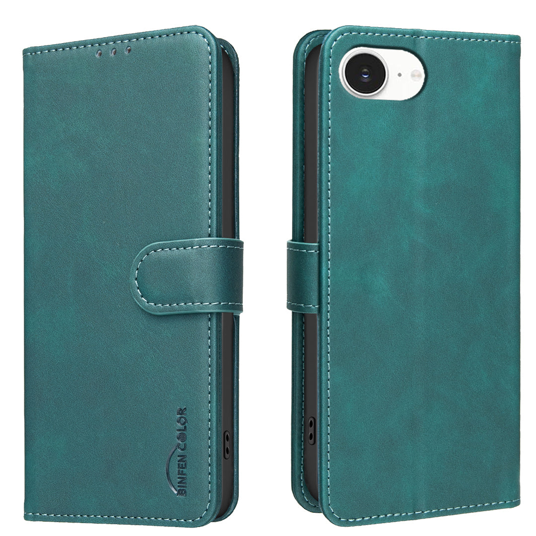 BINFEN COLOR For iPhone 17e / 16e  BF37 Case RFID Blocking Wallet Stand Leather Phone Cover