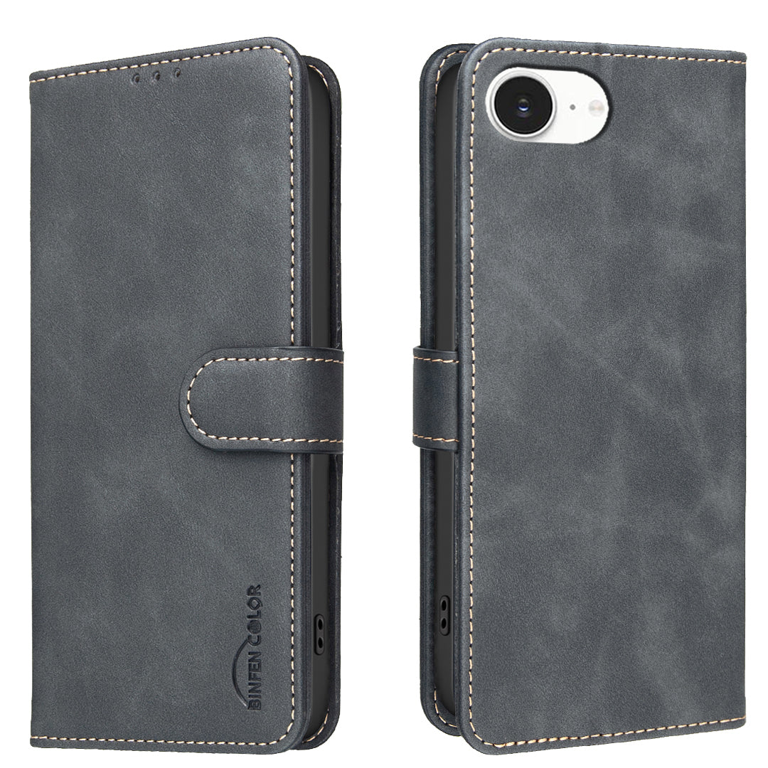 BINFEN COLOR For iPhone 17e / 16e  BF37 Case RFID Blocking Wallet Stand Leather Phone Cover