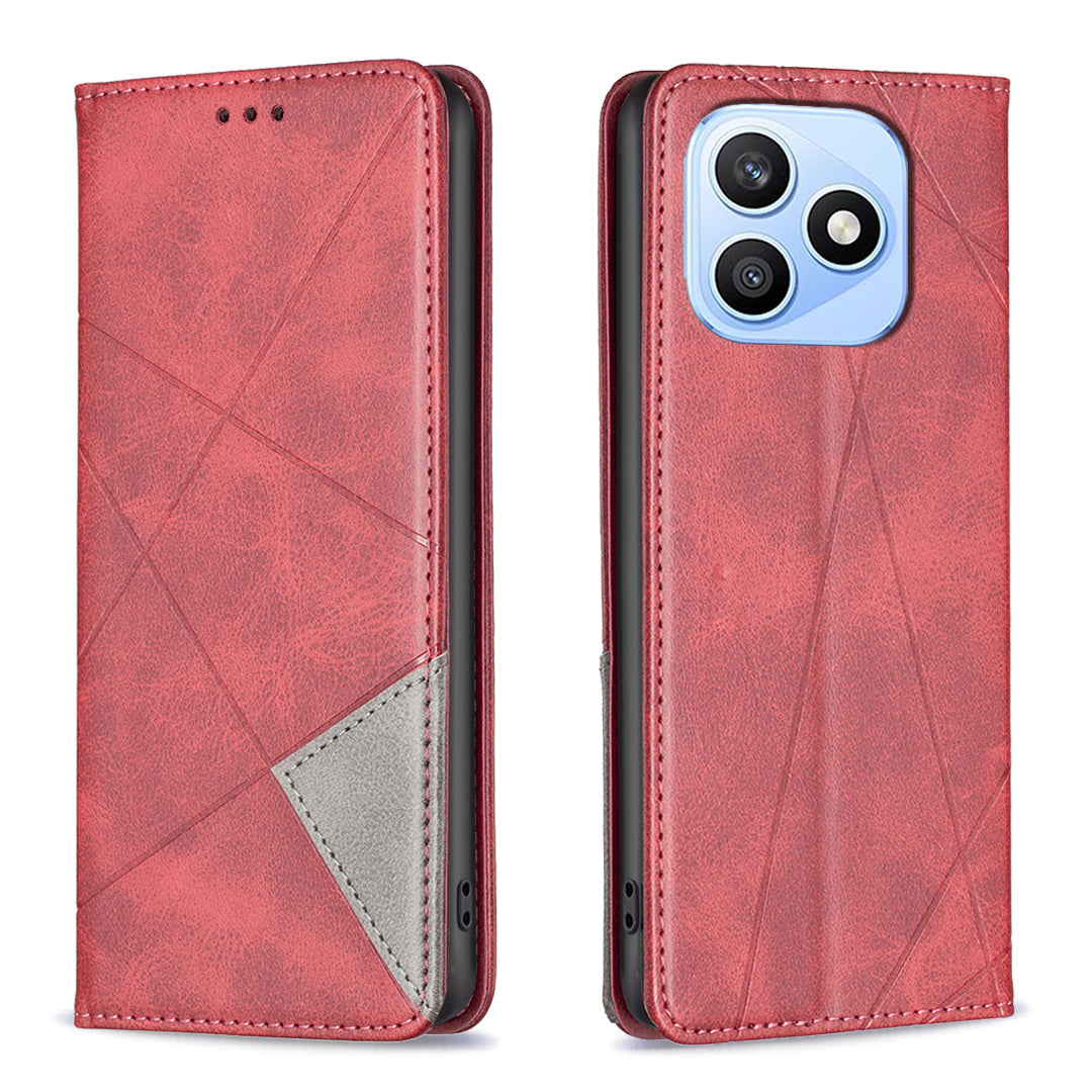 Honor X8d 4G Wallet-Handyhülle – Kratzfest, aus Leder, mit Ständer & bedruckten Kartenfächern