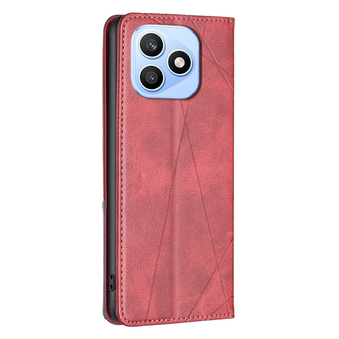 Honor X8d 4G Wallet-Handyhülle – Kratzfest, aus Leder, mit Ständer & bedruckten Kartenfächern