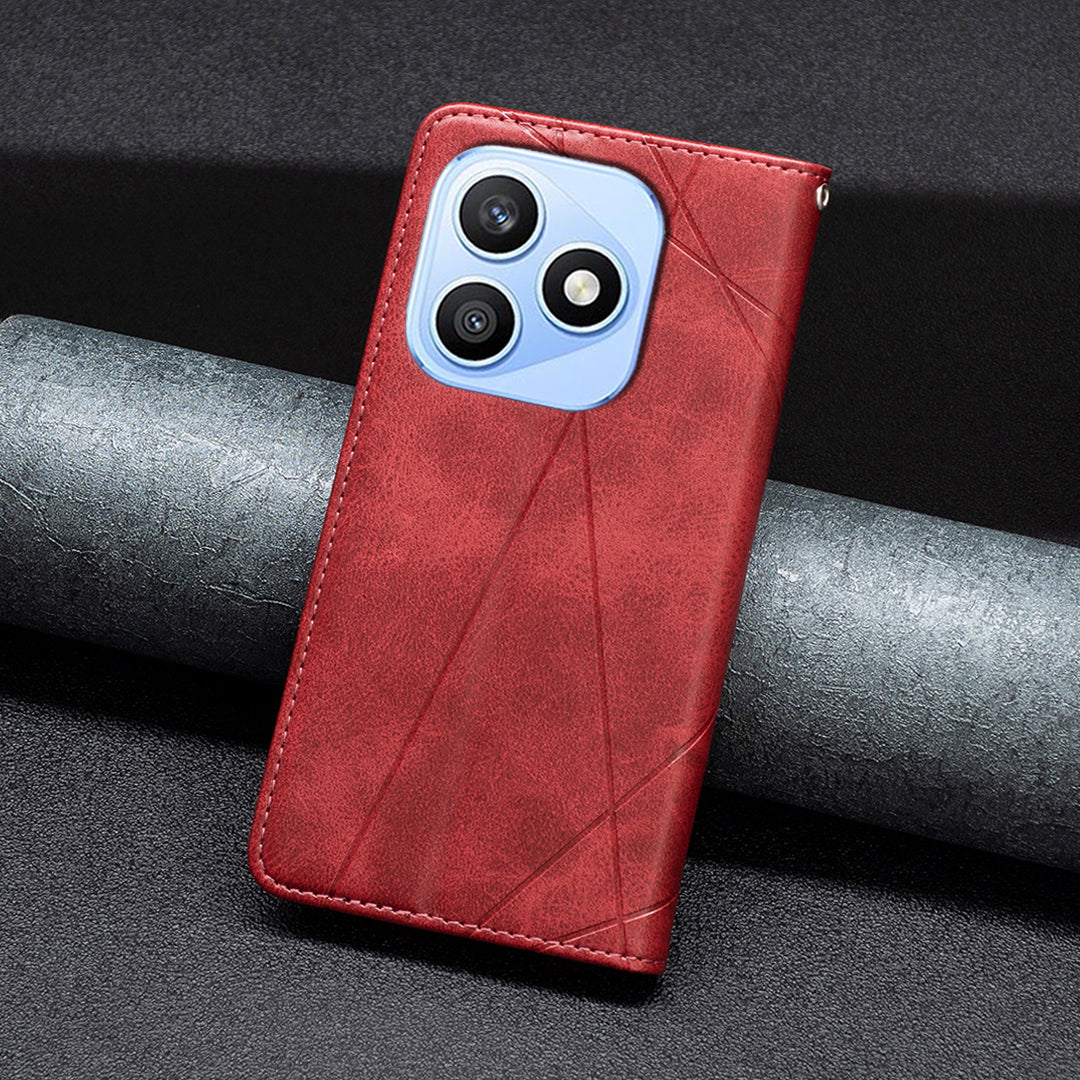 Honor X8d 4G Wallet-Handyhülle – Kratzfest, aus Leder, mit Ständer & bedruckten Kartenfächern